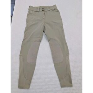 Piper SmartPak Riding Breeches Womens 24R Tan Knee Patch Equestrian Stretch Pant